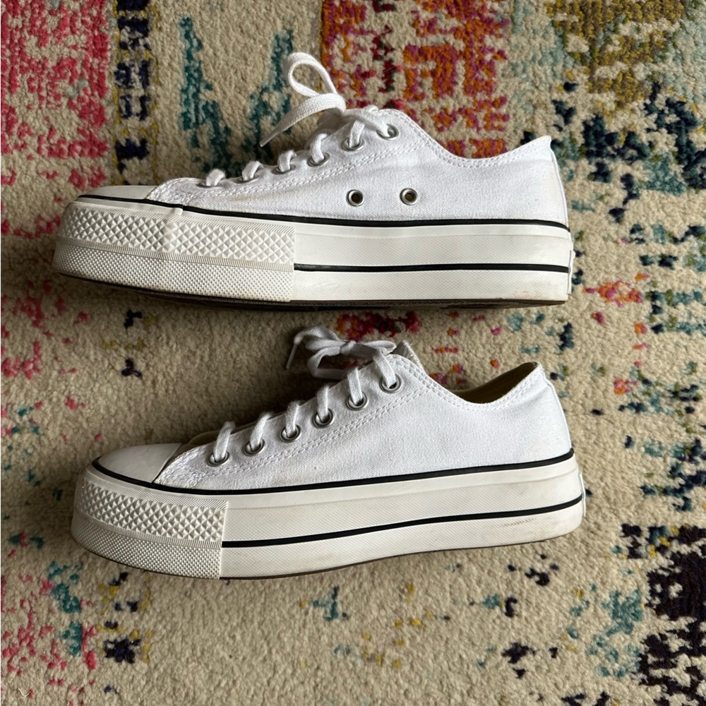 White Platform Converse